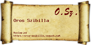 Oros Szibilla névjegykártya